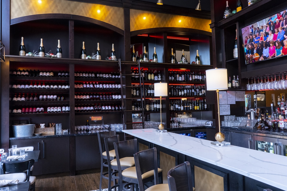 Bistro custom wine cabinets in downtown Youngstown