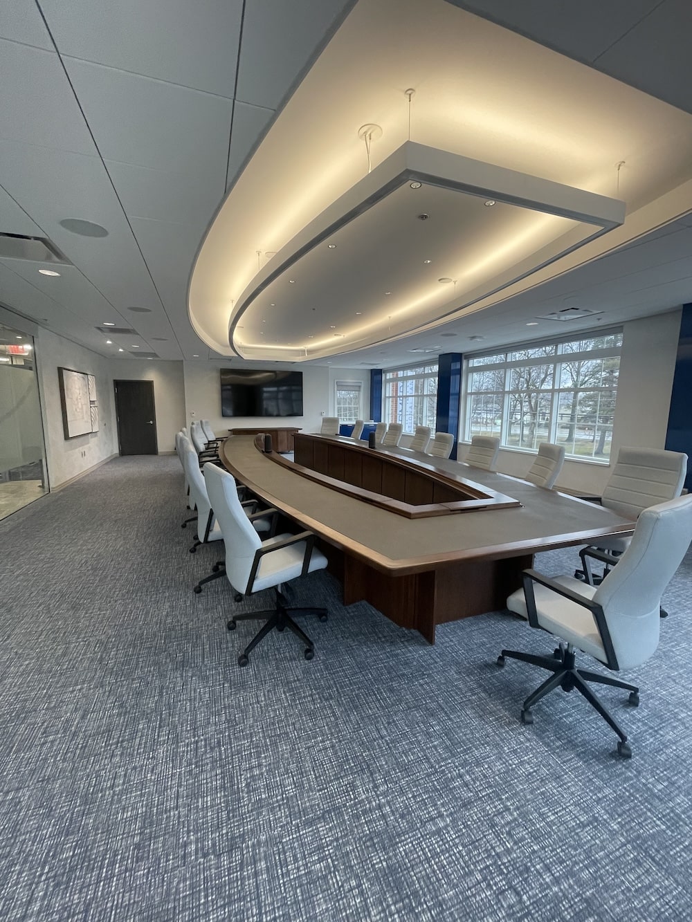 finished conference room at Farmers national bank